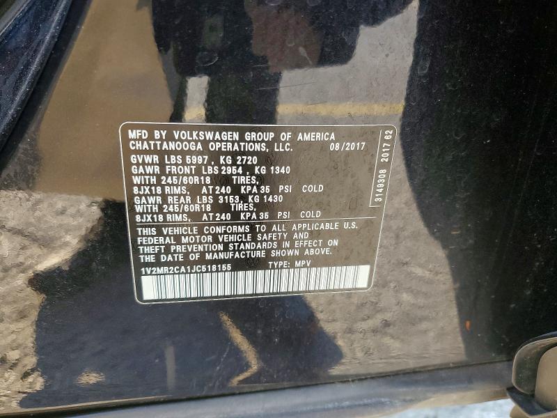 Продажа на аукционе авто 2018 Volkswagen Atlas, vin: 1V2MR2CA1JC518155, номер лота: 63184556