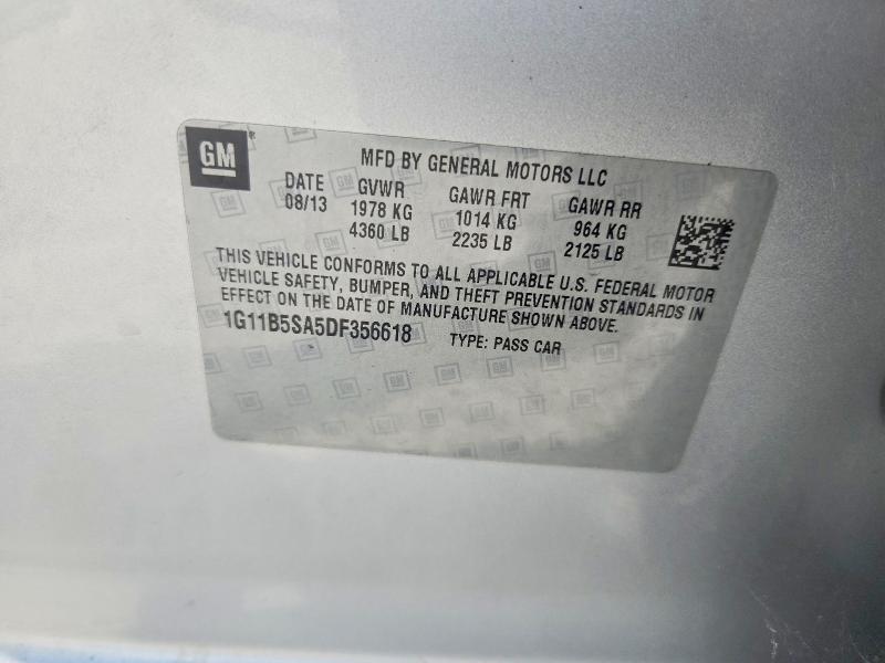 Продажа на аукционе авто 2013 Chevrolet Malibu, vin: 1G11B5SA5DF356618, номер лота: 62985416