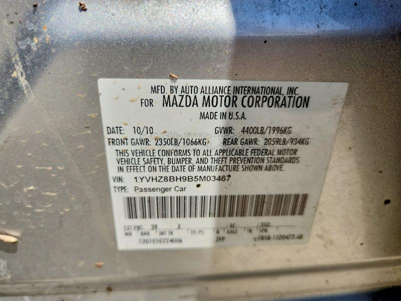 Aukcja sprzedaży 2011 Mazda 6, vin: 1YVHZ8BH9B5M03467, numer aukcji: 63492546