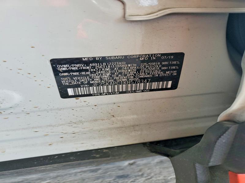 Aukcja sprzedaży 2019 Subaru Forester, vin: JF2SKAPC1KH578347, numer aukcji: 62267296