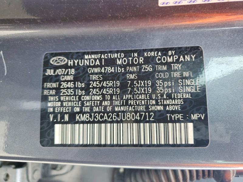 Продажа на аукционе авто 2018 Hyundai Tucson, vin: KM8J3CA26JU804712, номер лота: 60234056