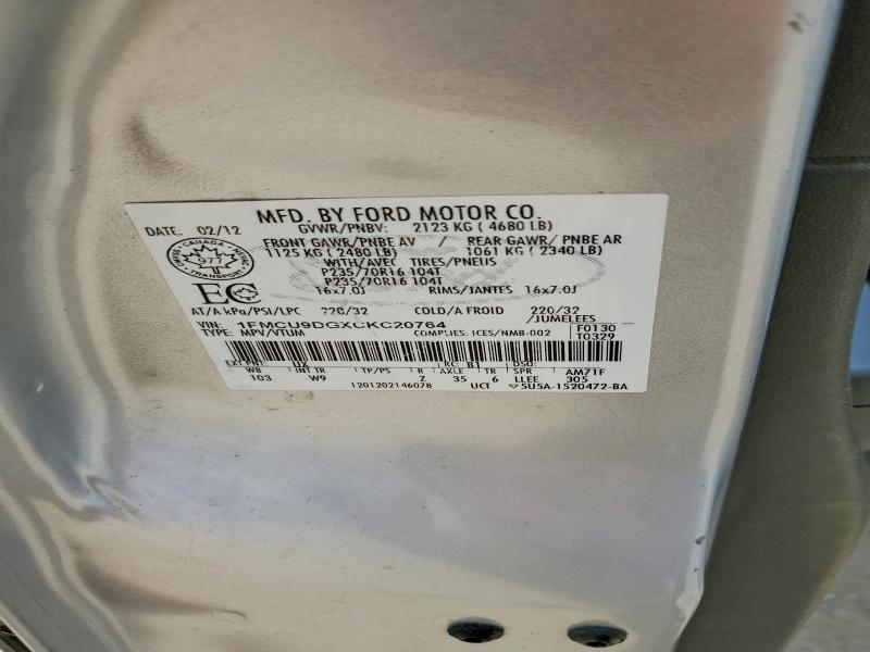 Aukcja sprzedaży 2012 Ford Escape, vin: 1FMCU9DGXCKC20764, numer aukcji: 60562716
