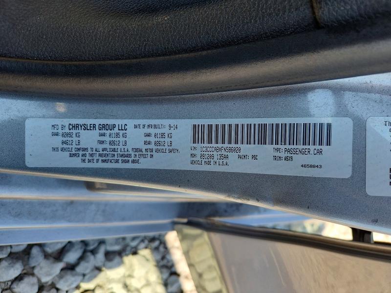 Aukcja sprzedaży 2015 Chrysler 200, vin: 1C3CCCABXFN586020, numer aukcji: 60225486