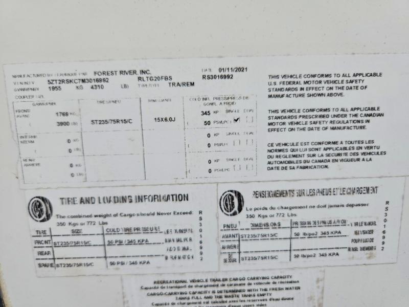 Продаж на аукціоні авто 2021 Rockwood Geo Pro, vin: 5ZT2RSKC7M3016992, номер лоту: 60830386
