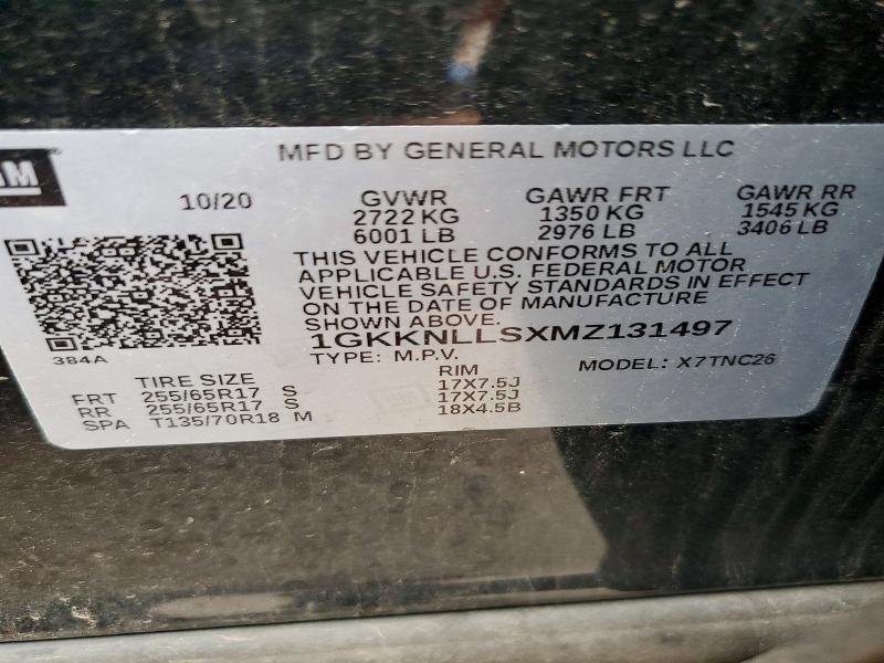 2021 Gmc Acadia მანქანა იყიდება აუქციონზე, vin: 1GKKNLLSXMZ131497, აუქციონის ნომერი: 61675866