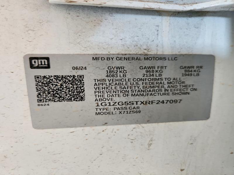61896096 :رقم المزاد ، 1G1ZG5STXRF247097 vin ، 2024 Chevrolet Malibu مزاد بيع