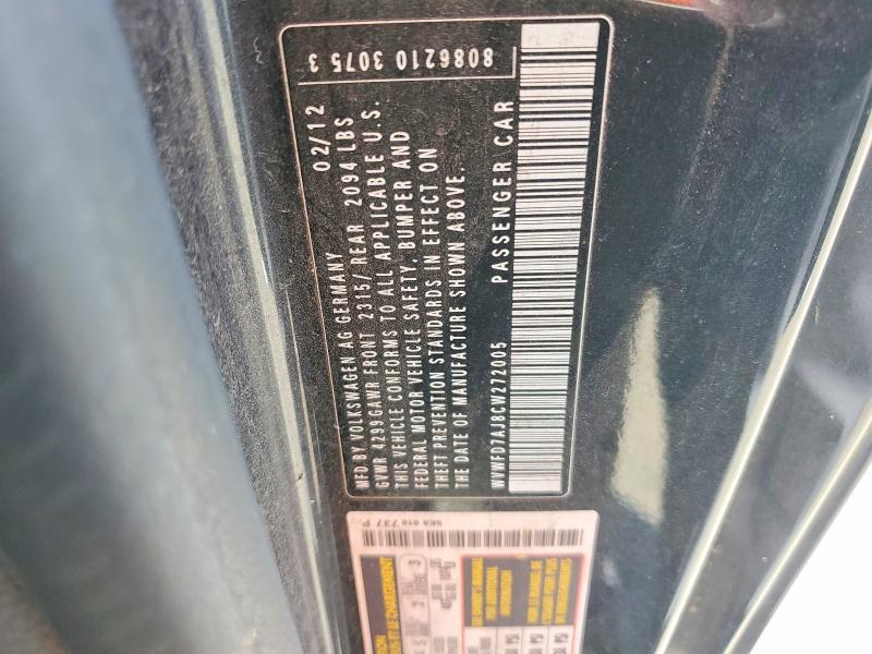 Aukcja sprzedaży 2012 Volkswagen Gti, vin: WVWFD7AJ8CW272005, numer aukcji: 62955476