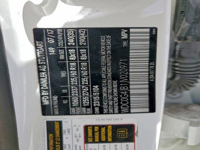 Продажа на аукционе авто 2018 Mercedes-benz Glc, vin: WDC0G4JB1JV020971, номер лота: 61921736