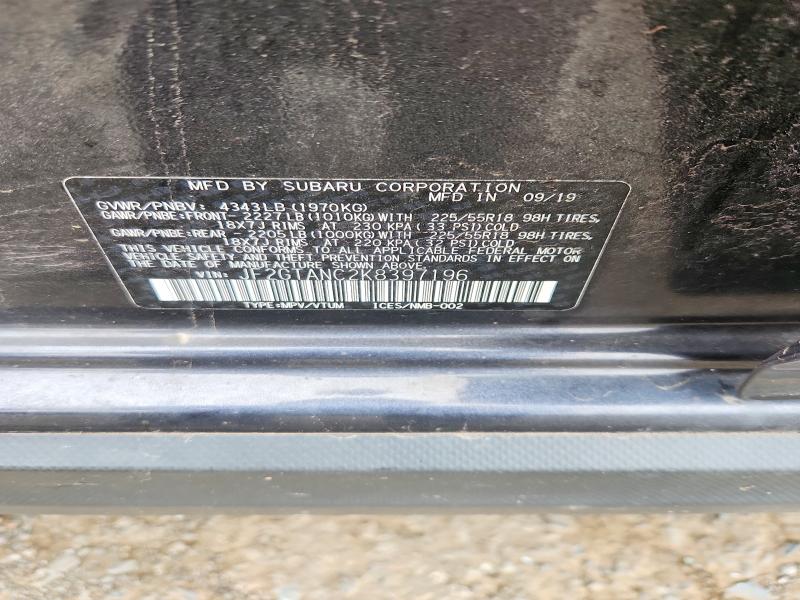 59551846 :رقم المزاد ، JF2GTANC2K8397196 vin ، 2019 Subaru Crosstrek مزاد بيع