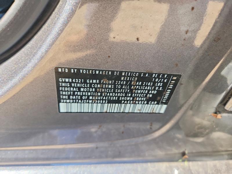 Aukcja sprzedaży 2015 Volkswagen Jetta, vin: 3VWD17AJ2FM230592, numer aukcji: 60086976