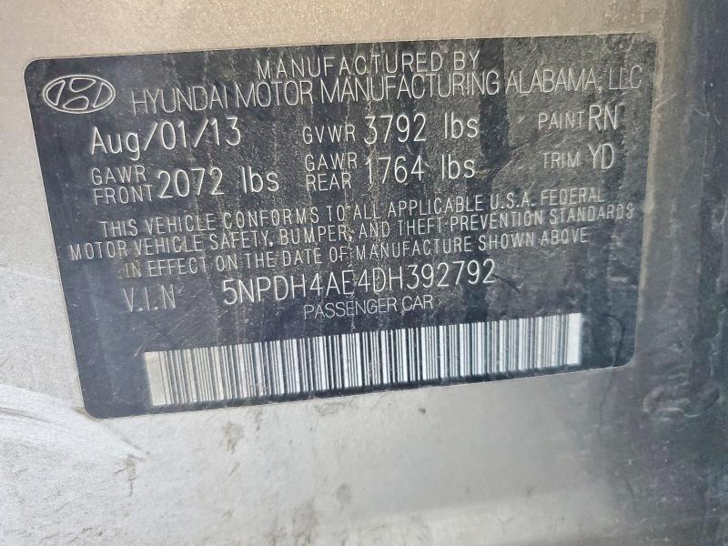 Aukcja sprzedaży 2013 Hyundai Elantra, vin: 5NPDH4AE4DH392792, numer aukcji: 60715916