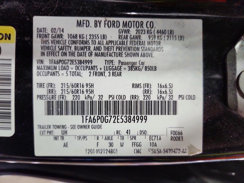 Продажа на аукционе авто 2014 Ford Fusion, vin: 1FA6P0G72E5384999, номер лота: 60111776