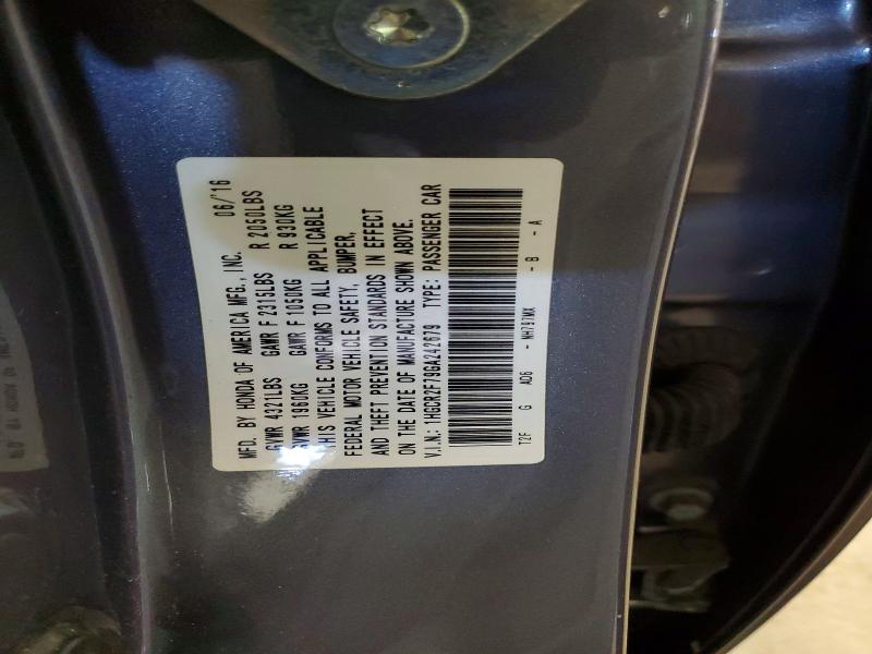 Продажа на аукционе авто 2016 Honda Accord, vin: 1HGCR2F79GA242679, номер лота: 61142406