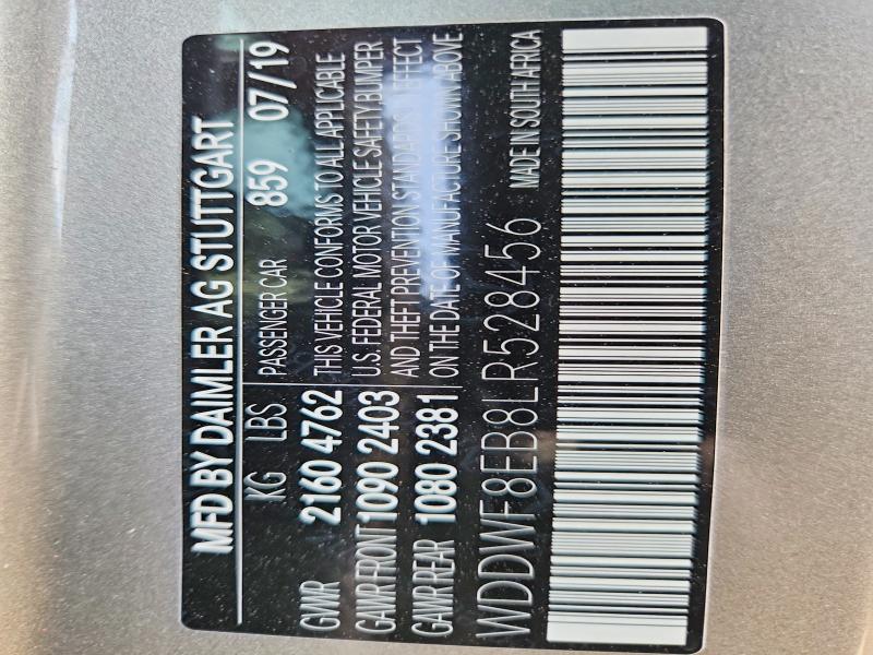 Продажа на аукционе авто 2020 Mercedes-benz C, vin: WDDWF8EB8LR528456, номер лота: 61425566