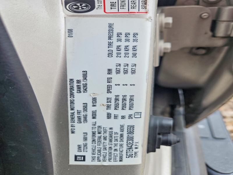 62936696 :رقم المزاد ، 5GTEN43E388186550 vin ، 2008 Hummer H3 مزاد بيع