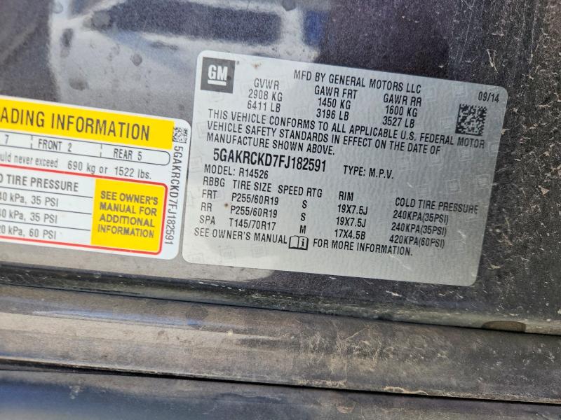 Продаж на аукціоні авто 2015 Buick Enclave, vin: 5GAKRCKD7FJ182591, номер лоту: 61361606