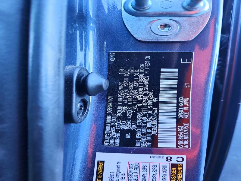 59776396 :رقم المزاد ، JTEZU5JR1C5043674 vin ، 2012 Toyota 4runner مزاد بيع