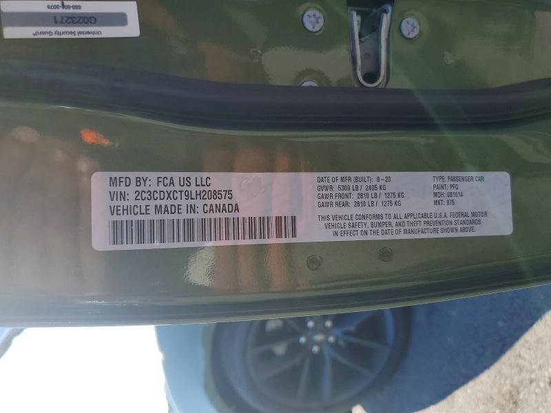 61722176 :رقم المزاد ، 2C3CDXCT9LH208575 vin ، 2020 Dodge Charger مزاد بيع