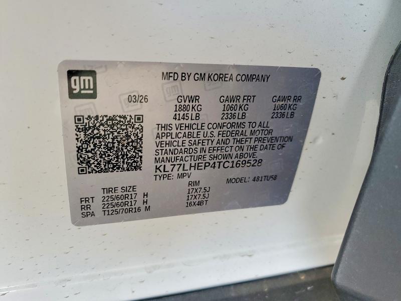 62445056 :رقم المزاد ، KL77LHEP4TC169528 vin ، 2026 Chevrolet Trax مزاد بيع