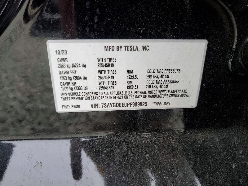 Продаж на аукціоні авто 2023 Tesla Model Y, vin: 7SAYGDEE0PF909025, номер лоту: 59720426