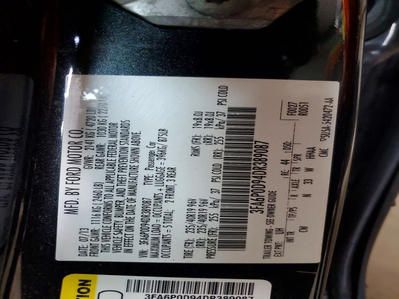 Продажа на аукционе авто 2013 Ford Fusion, vin: 3FA6P0D94DR389087, номер лота: 62407216