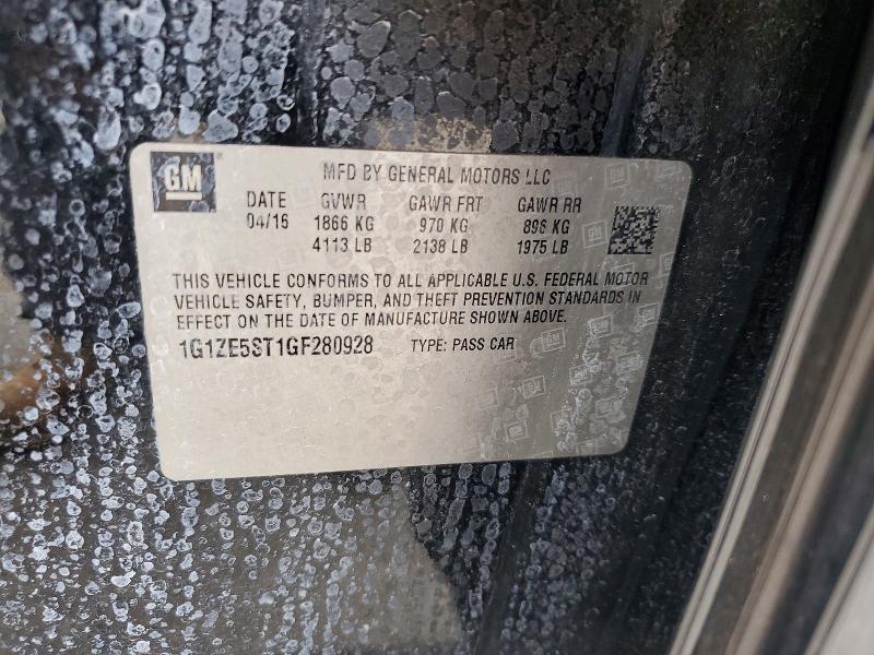 2016 Chevrolet Malibu მანქანა იყიდება აუქციონზე, vin: 1G1ZE5ST1GF280928, აუქციონის ნომერი: 63522056