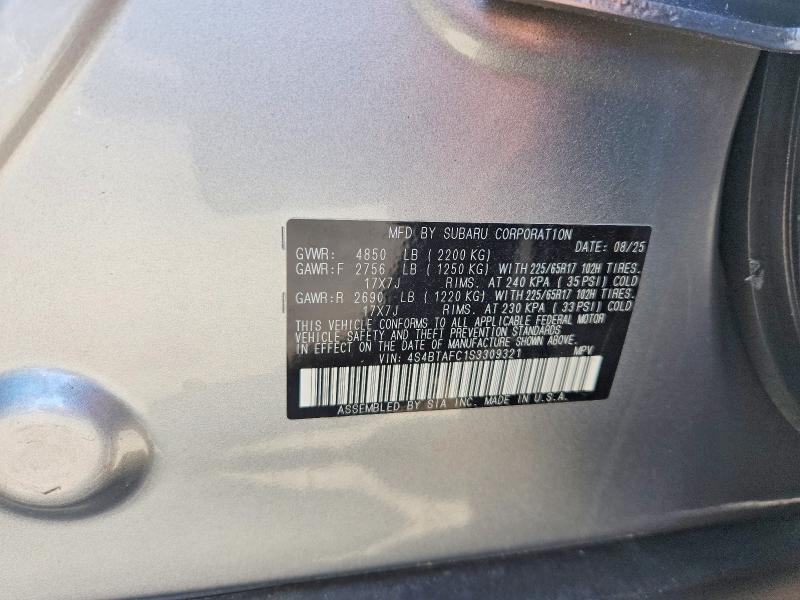 Продажа на аукционе авто 2025 Subaru Outback, vin: 4S4BTAFC1S3309321, номер лота: 60583566