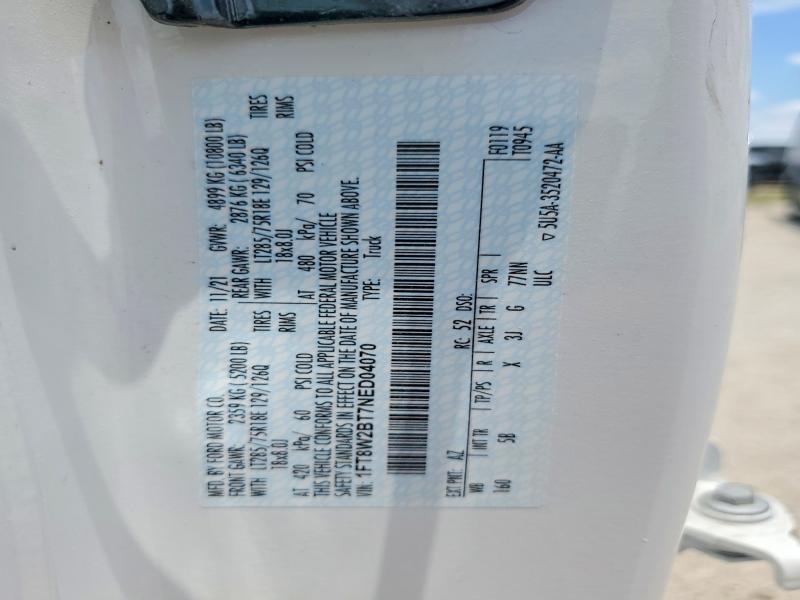 2022 Ford F250 მანქანა იყიდება აუქციონზე, vin: 1FT8W2BT7NED04070, აუქციონის ნომერი: 60018016