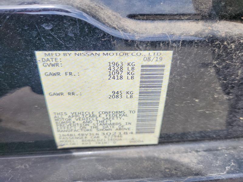 Aukcja sprzedaży 2020 Nissan Altima, vin: 1N4BL4BV3LN302184, numer aukcji: 60244776