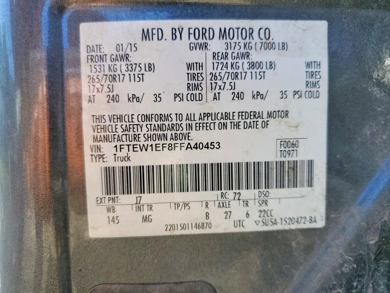 Продаж на аукціоні авто 2015 Ford F150, vin: 1FTEW1EF8FFA40453, номер лоту: 63178596