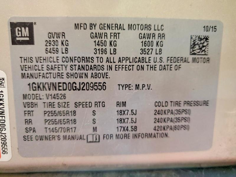 Продажа на аукционе авто 2016 Gmc Acadia, vin: 1GKKVNED0GJ209556, номер лота: 60791326