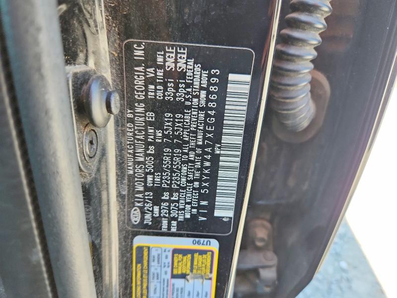 Aukcja sprzedaży 2014 Kia Sorento, vin: 5XYKW4A7XEG486893, numer aukcji: 59903856