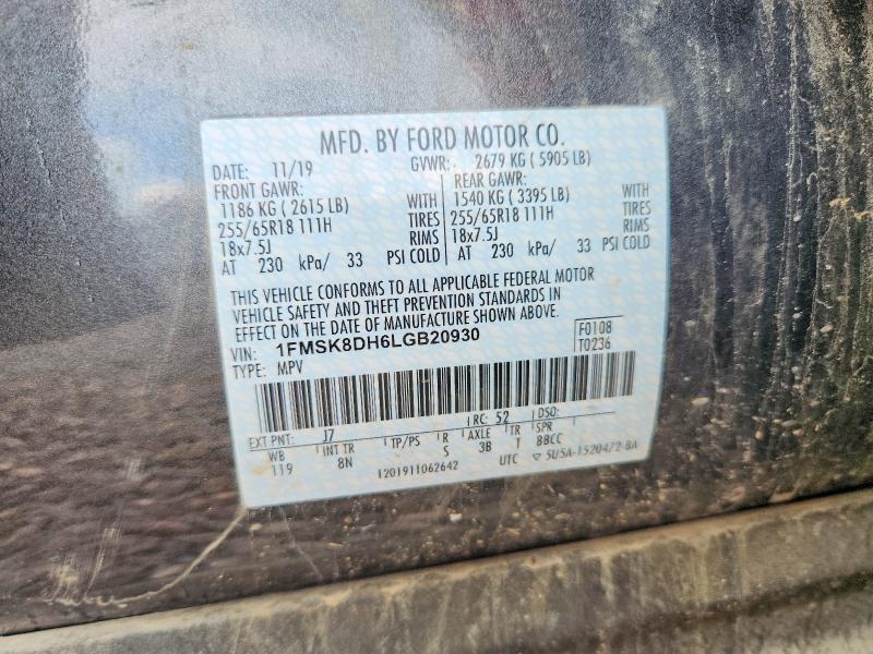 Продажа на аукционе авто 2020 Ford Explorer, vin: 1FMSK8DH6LGB20930, номер лота: 60978206