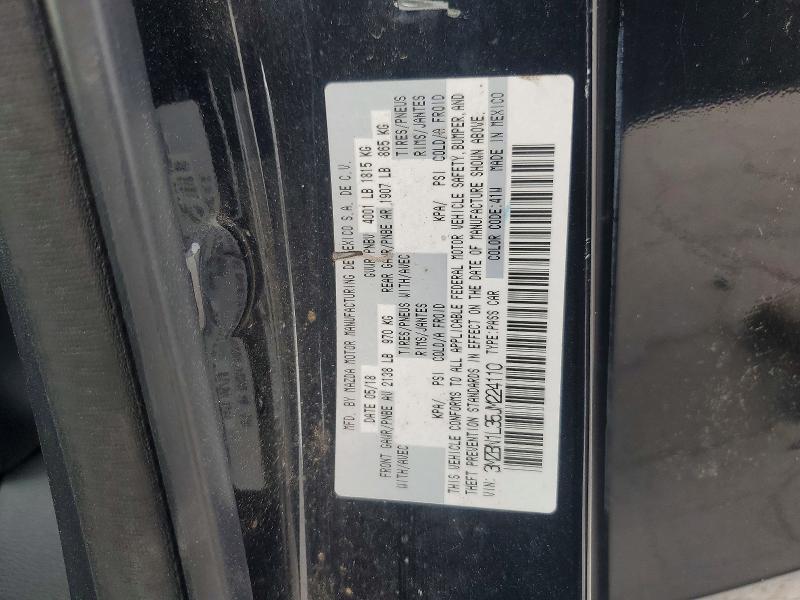 Продажа на аукционе авто 2018 Mazda 3, vin: 3MZBN1L35JM224110, номер лота: 59540956