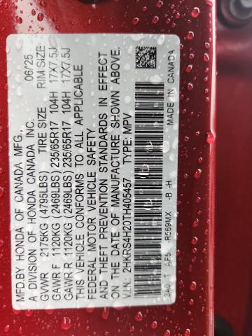 63355716 :رقم المزاد ، 2HKRS4H20TH405457 vin ، 2026 Honda Cr-v مزاد بيع