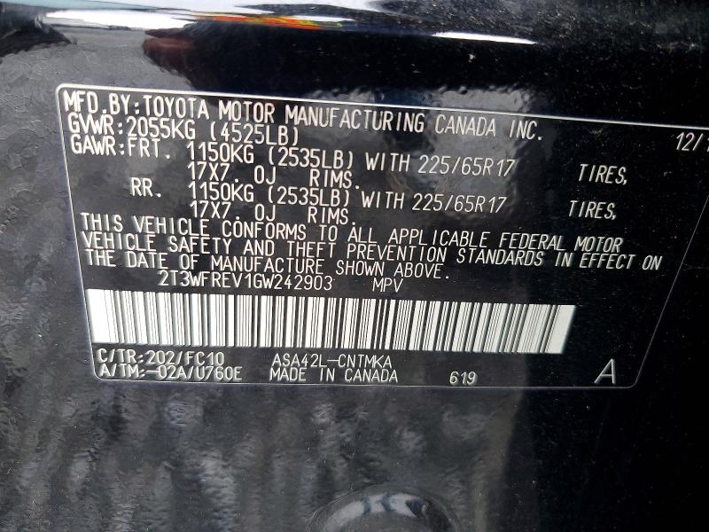 Auction sale of the 2016 Toyota Rav4, vin: 2T3WFREV1GW242903, lot number: 59874776