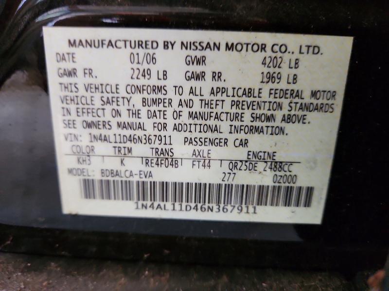 Продажа на аукционе авто 2006 Nissan Altima, vin: 1N4AL11D46N367911, номер лота: 60538516