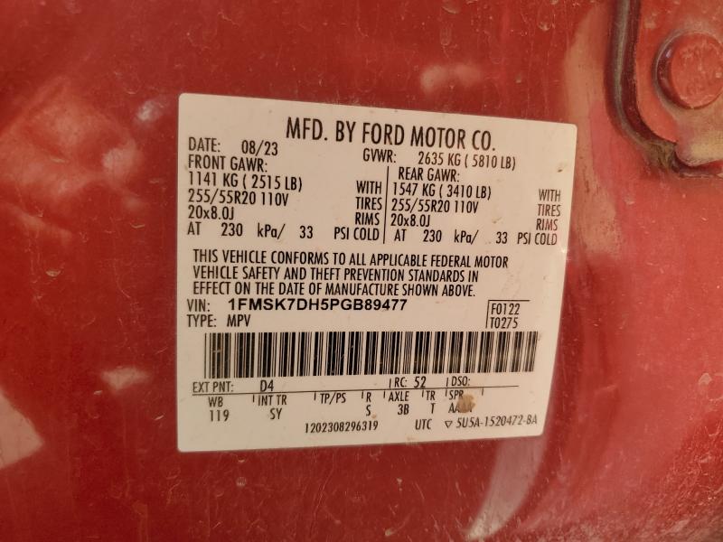 Продажа на аукционе авто 2023 Ford Explorer, vin: 1FMSK7DH5PGB89477, номер лота: 62682936