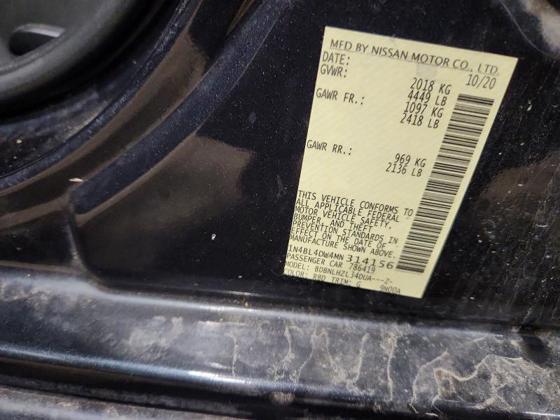 Aukcja sprzedaży 2021 Nissan Altima, vin: 1N4BL4DW4MN314156, numer aukcji: 61048476
