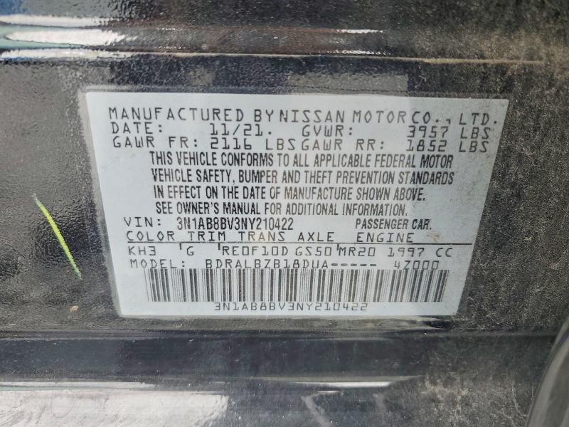 Продаж на аукціоні авто 2022 Nissan Sentra, vin: 3N1AB8BV3NY210422, номер лоту: 60918106