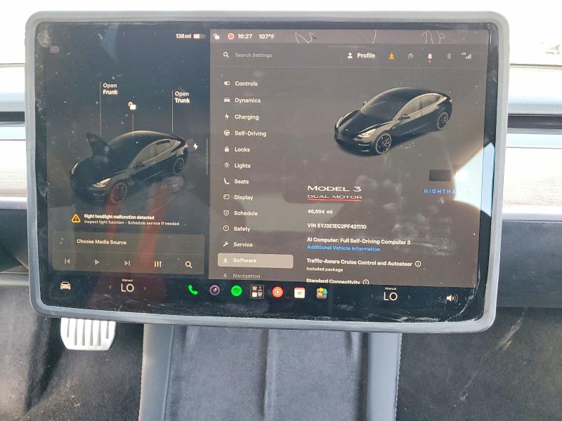 61058636 :رقم المزاد ، 5YJ3E1EC2PF421110 vin ، 2023 Tesla Model 3 مزاد بيع