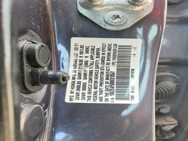 Продажа на аукционе авто 2021 Honda Insight, vin: 19XZE4F56ME010547, номер лота: 62619736
