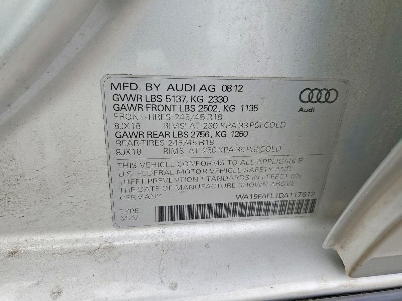 59905816 :رقم المزاد ، WA19FAFL1DA117612 vin ، 2013 Audi A4 Allroad مزاد بيع