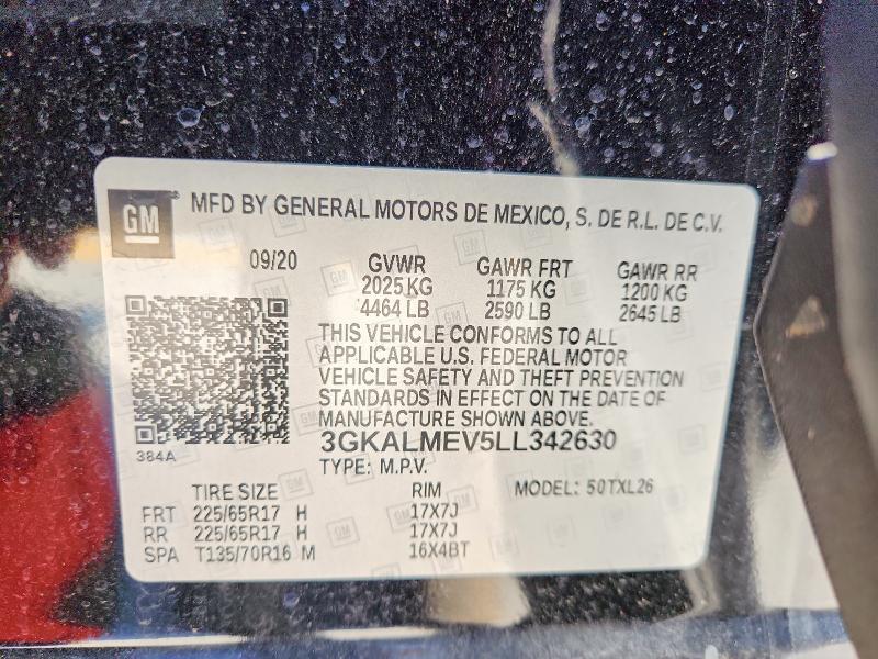2020 Gmc Terrain მანქანა იყიდება აუქციონზე, vin: 3GKALMEV5LL342630, აუქციონის ნომერი: 60750426