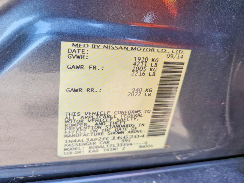 61057606 :رقم المزاد ، 1N4AL3AP2FC166204 vin ، 2015 Nissan Altima مزاد بيع
