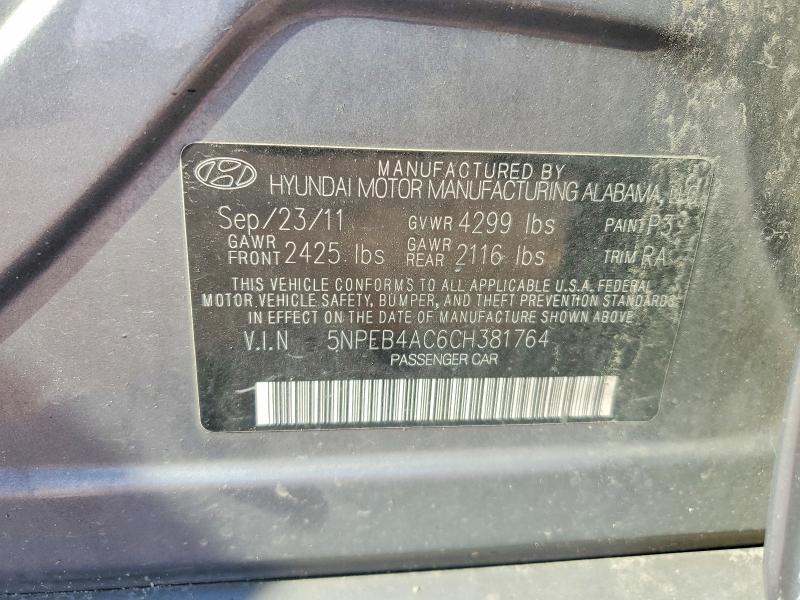 Aukcja sprzedaży 2012 Hyundai Sonata, vin: 5NPEB4AC6CH381764, numer aukcji: 61090046