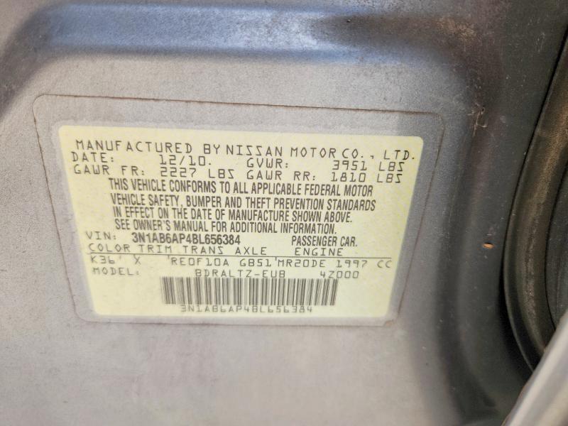 Aukcja sprzedaży 2011 Nissan Sentra, vin: 3N1AB6AP4BL656384, numer aukcji: 59888656