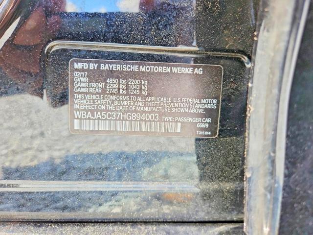 Aukcja sprzedaży 2017 Bmw 530, vin: WBAJA5C37HG894003, numer aukcji: 62821516