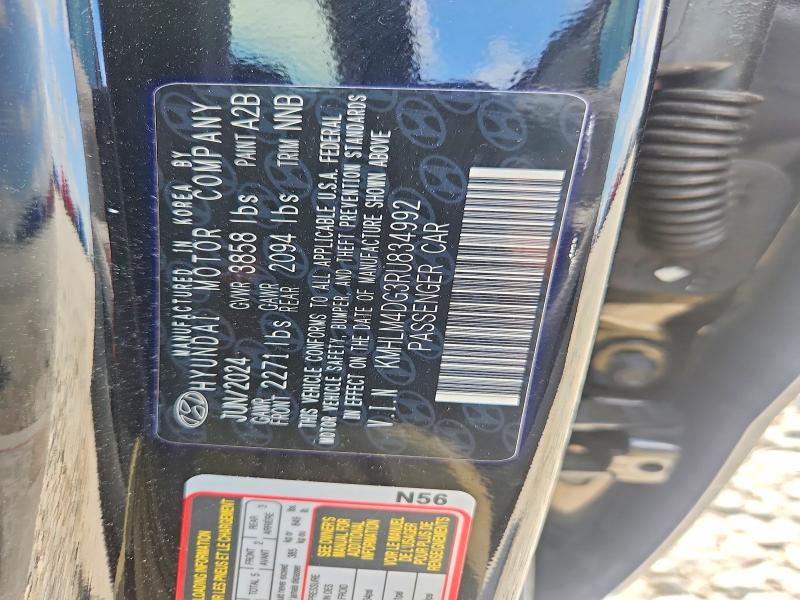 2024 Hyundai Elantra მანქანა იყიდება აუქციონზე, vin: KMHLM4DG3RU834992, აუქციონის ნომერი: 60698556