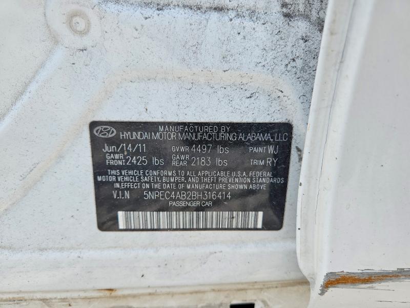 60931286 :رقم المزاد ، 5NPEC4AB2BH316414 vin ، 2011 Hyundai Sonata مزاد بيع